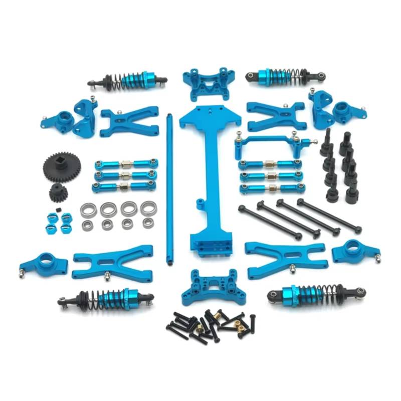 TOQPCZA RC Autoteile Für WLtoys 1/18 A959 A949 A969 A979 K929 Metall Für Schwinge Lenkung Cup Linkage Stoßdämpfer Kit RC Auto Upgrade Teile(Blue) von TOQPCZA