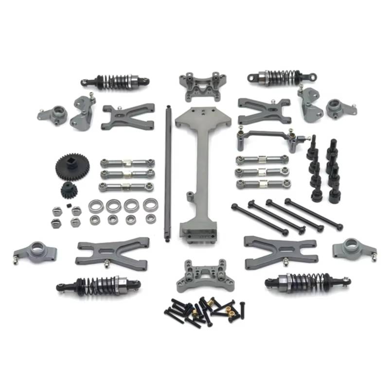 TOQPCZA RC Autoteile Für WLtoys 1/18 A959 A949 A969 A979 K929 Metall Für Schwinge Lenkung Cup Linkage Stoßdämpfer Kit RC Auto Upgrade Teile(Gray) von TOQPCZA