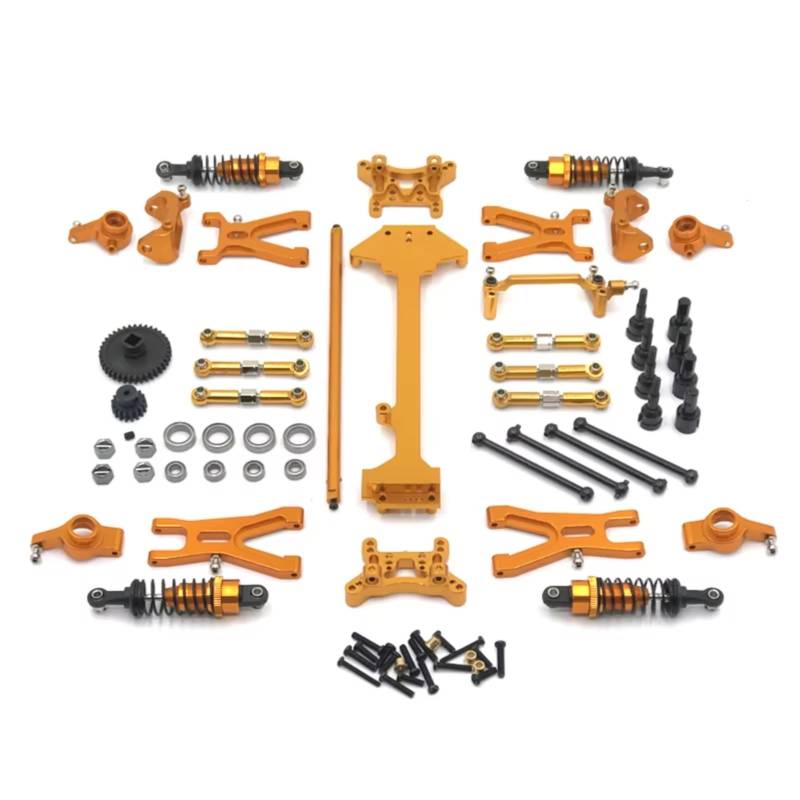 TOQPCZA RC Autoteile Für WLtoys 1/18 A959 A949 A969 A979 K929 Metall Für Schwinge Lenkung Cup Linkage Stoßdämpfer Kit RC Auto Upgrade Teile(Yellow) von TOQPCZA