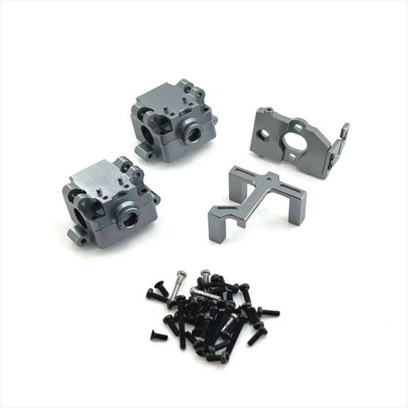 TOQPCZA RC Autoteile Für WLtoys 1/28 284161 284010 284131 K989 K969 K979 P929 Metall Getriebe Motor Basis Lenkgetriebe Basis RC Auto Upgrade Teile(Gray) von TOQPCZA