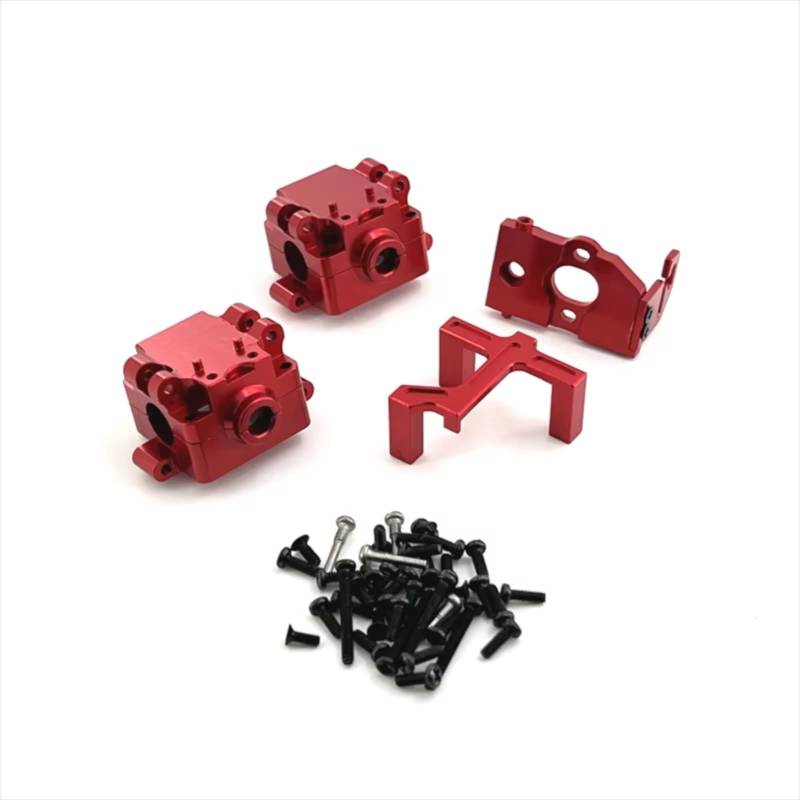 TOQPCZA RC Autoteile Für WLtoys 1/28 284161 284010 284131 K989 K969 K979 P929 Metall Getriebe Motor Basis Lenkgetriebe Basis RC Auto Upgrade Teile(Red) von TOQPCZA