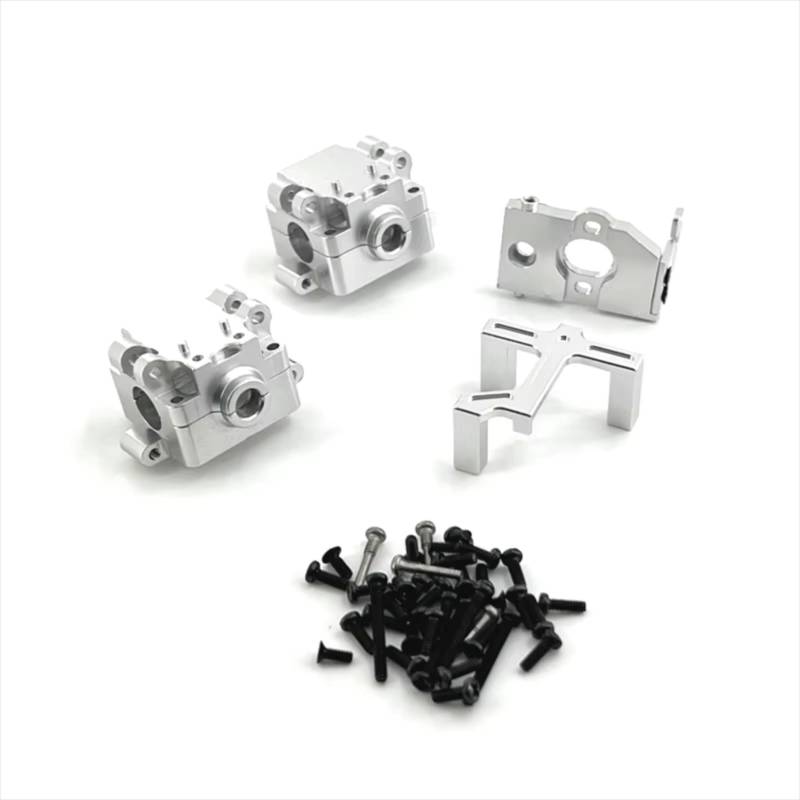 TOQPCZA RC Autoteile Für WLtoys 1/28 284161 284010 284131 K989 K969 K979 P929 Metall Getriebe Motor Basis Lenkgetriebe Basis RC Auto Upgrade Teile(Silver) von TOQPCZA