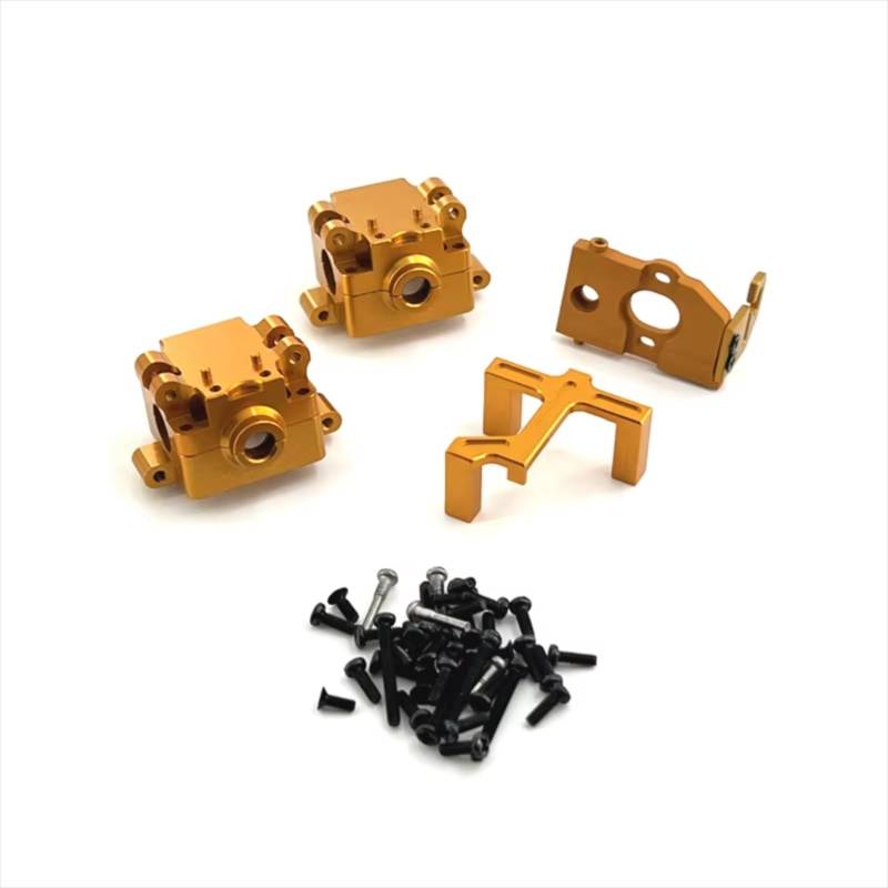 TOQPCZA RC Autoteile Für WLtoys 1/28 284161 284010 284131 K989 K969 K979 P929 Metall Getriebe Motor Basis Lenkgetriebe Basis RC Auto Upgrade Teile(Yellow) von TOQPCZA