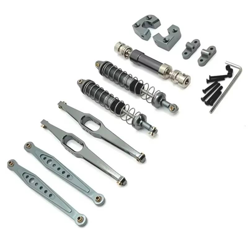 TOQPCZA RC Autoteile Für WLtoys 124006 12423 12427 12428 12429 RC Fernbedienung Auto Teile Metall Upgrade Kit Ersatz Zubehör(Gray) von TOQPCZA