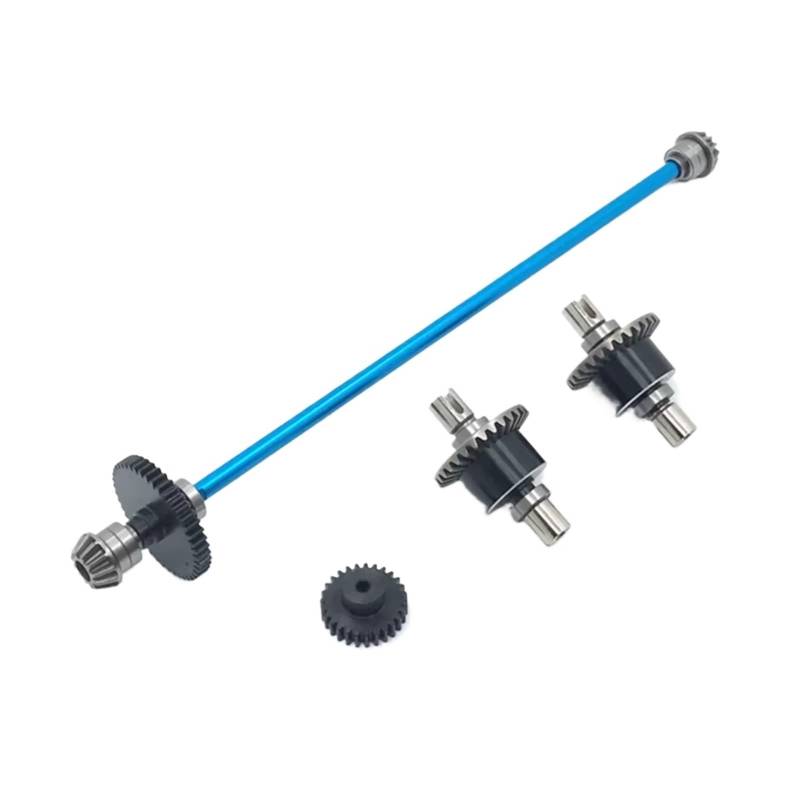 TOQPCZA RC Autoteile Für WLtoys 124017-16-18-19 124010 1/12 RC Auto Metall Upgrade Teile Differential Zentrale Shift Montage Motor Zähne Reduktion Getriebe(Blue) von TOQPCZA
