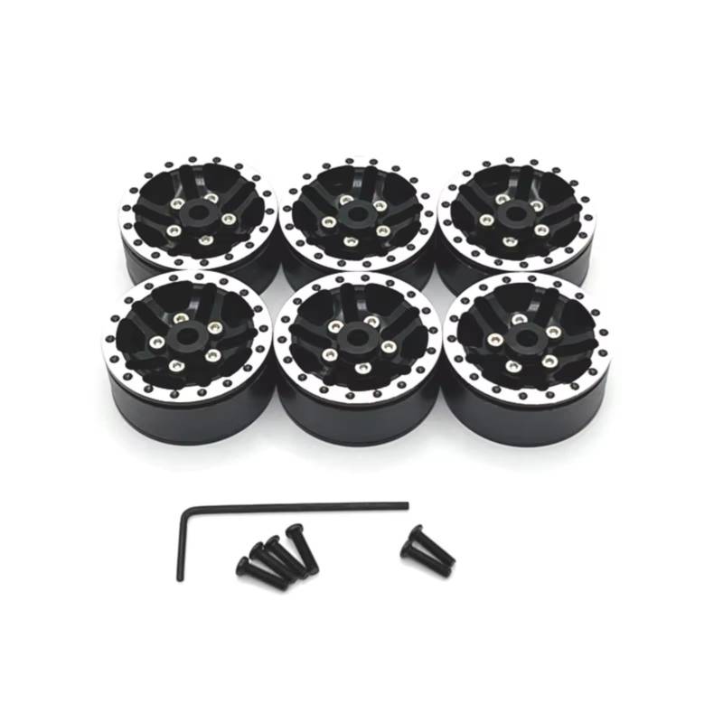 TOQPCZA RC Autoteile Für WPL 1/16 Für JJRC Für Feiyu Metall-Upgrade Und Modifikation Von Sechsradantrieb Ttire Hub RC-Auto-Upgrade-Teile Zubehör(Black) von TOQPCZA