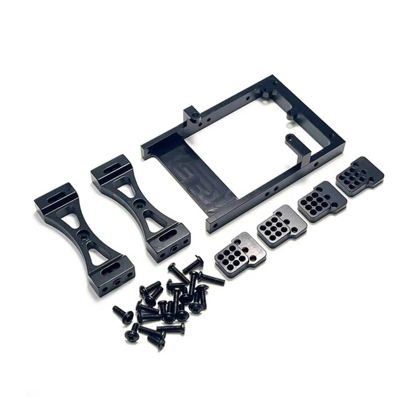 TOQPCZA RC Autoteile Für WPL Für C14 C24 B14 B24 1/16 Metall Servo Halterung Strahl Querträger Shock Mount RC Car Kit(Black) von TOQPCZA