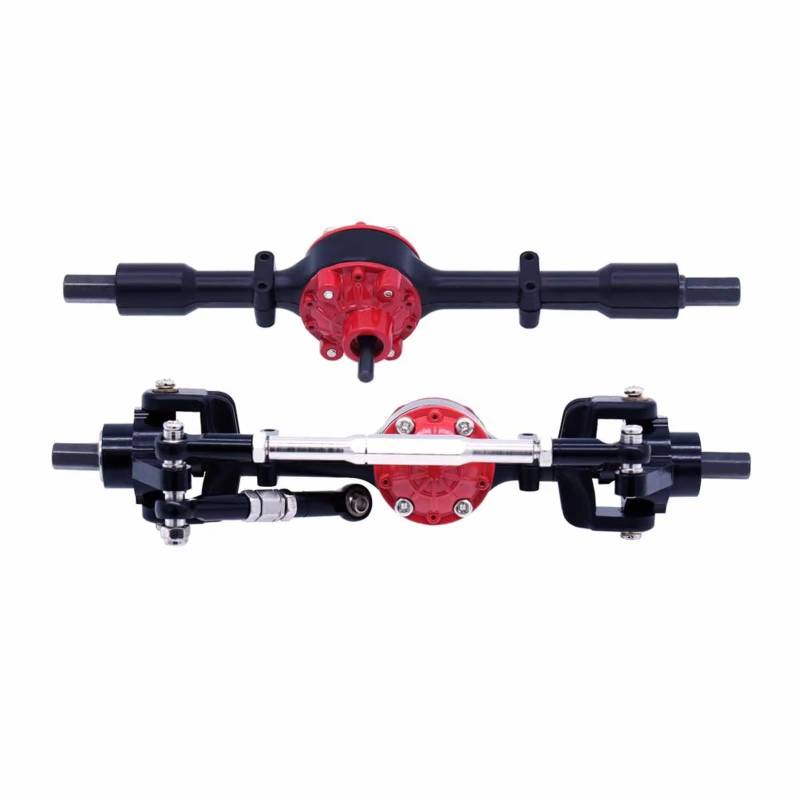 TOQPCZA RC Autoteile Für WPL Für C14 C24 C34 C44 B14 B24 1/16 1 Paar Metall Vorder- Und Hinterachse Kit Fernbedienung Auto Upgrade Teile Zubehör(Black 1) von TOQPCZA