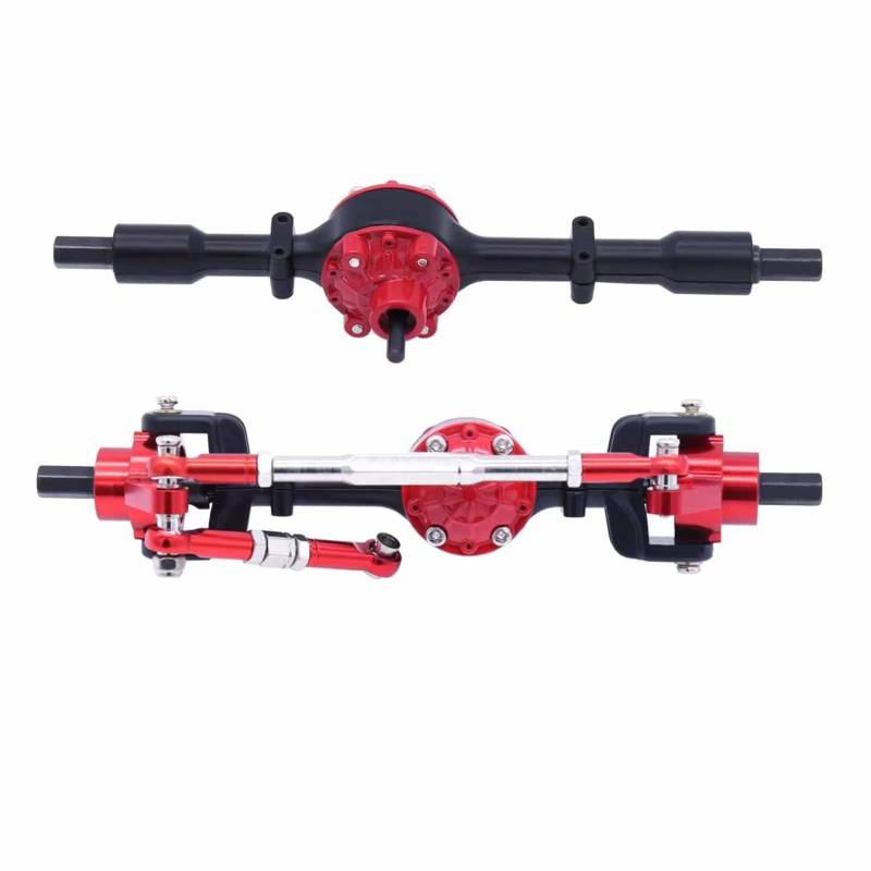 TOQPCZA RC Autoteile Für WPL Für C14 C24 C34 C44 B14 B24 1/16 1 Paar Metall Vorder- Und Hinterachse Kit Fernbedienung Auto Upgrade Teile Zubehör(Black 2) von TOQPCZA