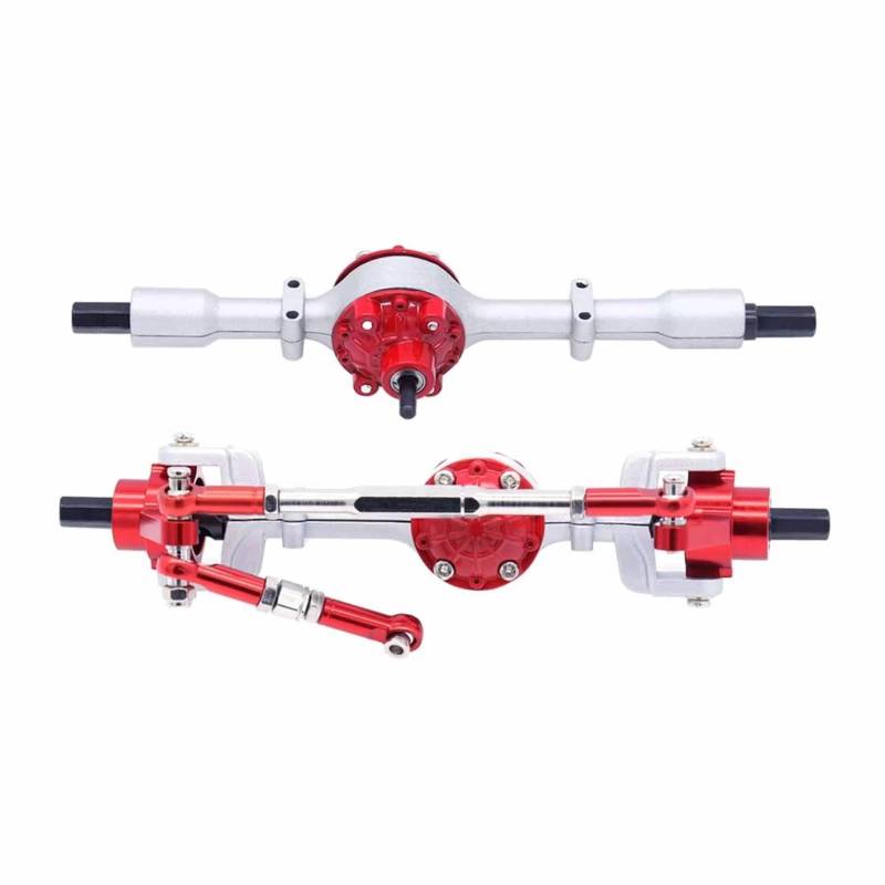 TOQPCZA RC Autoteile Für WPL Für C14 C24 C34 C44 B14 B24 1/16 1 Paar RC Auto Metall Vorder- Und Hinterachse Set Professionelle Upgrade Teile Zubehör(Silver 1) von TOQPCZA