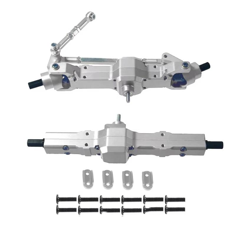 TOQPCZA RC Autoteile Für WPL Für C14 C24 Für Feiyu Für Jjrc 1/16 Fernbedienung Auto Metall Upgrade Änderung Teile Metall Brücke Insgesamt(Silver) von TOQPCZA