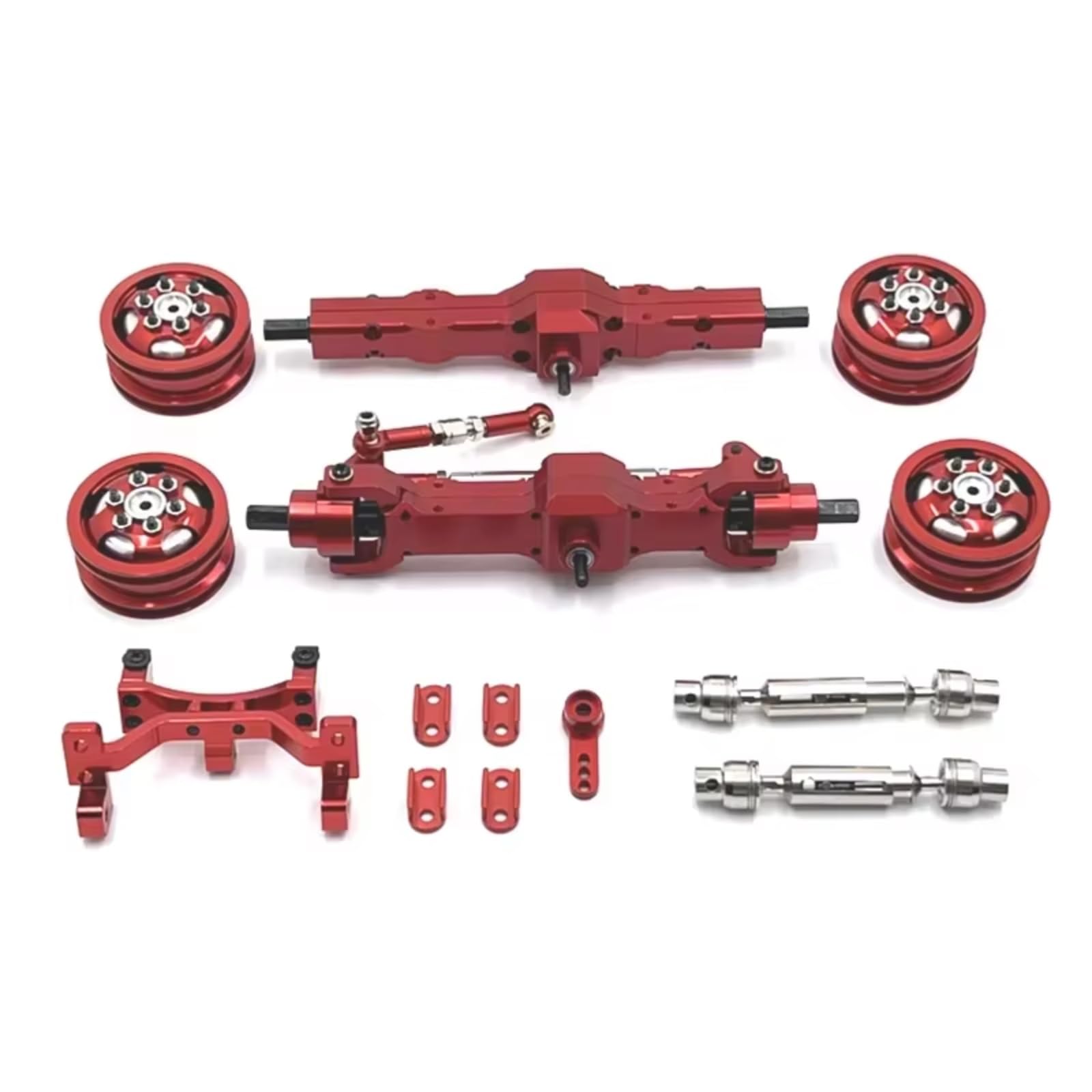 TOQPCZA RC Autoteile Für WPL Für C74 1/10 1 Set RC Auto Antriebswelle Metall Servo Für Sitz Hub Upgrade Welle Geeignet RC Auto Teile Zubehör(Red) von TOQPCZA