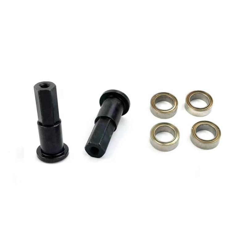 TOQPCZA RC Autoteile Für WPL Für D12 1/10 1 Set Metall 5mm Vorne Kombination Radnabe Hex Adapter Mit Lager Upgrade Teile RC Auto LKW Teile(Black) von TOQPCZA