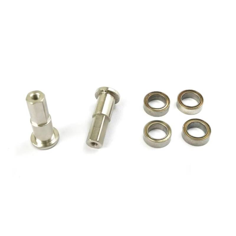 TOQPCZA RC Autoteile Für WPL Für D12 1/10 1 Set Metall 5mm Vorne Kombination Radnabe Hex Adapter Mit Lager Upgrade Teile RC Auto LKW Teile(Silver) von TOQPCZA