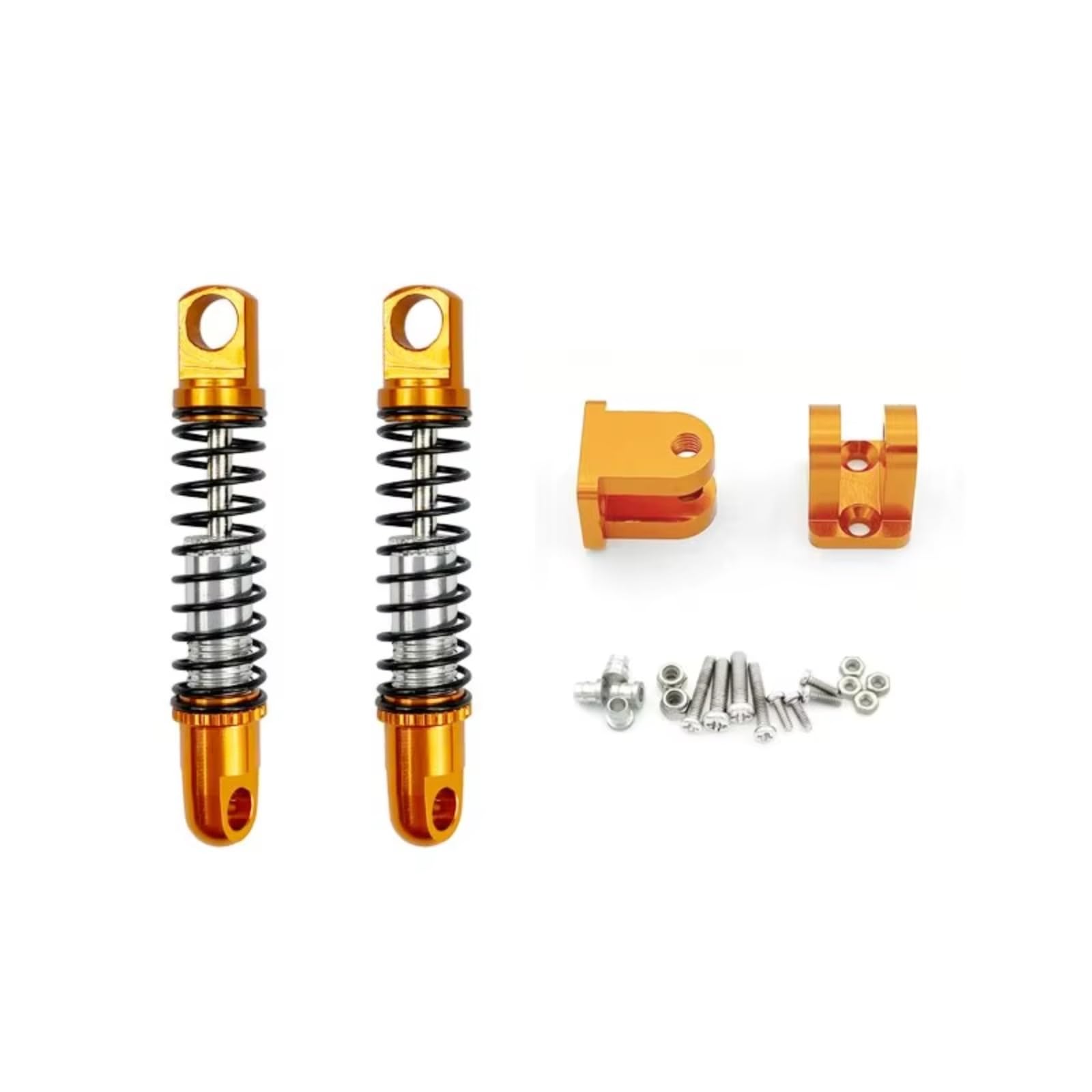 TOQPCZA RC Autoteile Für WPL Für D12 2Pcs Metall Front Shock Absorber Dämpfer Fernbedienung Auto Hinten Stoßdämpfer Mit Halterung Upgrade Teile(Yellow1) von TOQPCZA