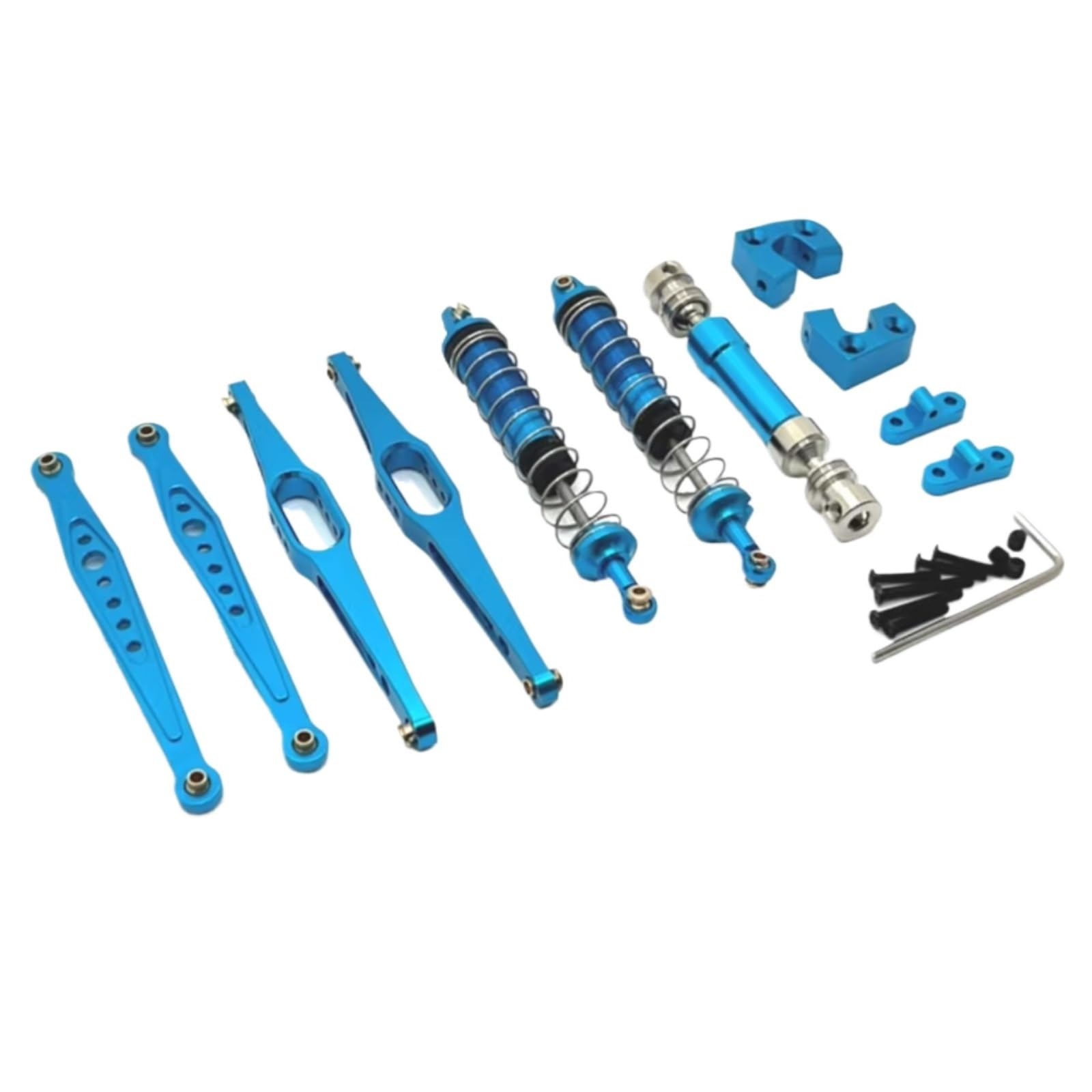 TOQPCZA RC Autoteile Für Wltoys 124006 12423 12427 12428 12429 1/12 Metall Upgrade Teile Kit Antriebswelle Stoßdämpfer Längslenker RC Auto Zubehör(Blue) von TOQPCZA