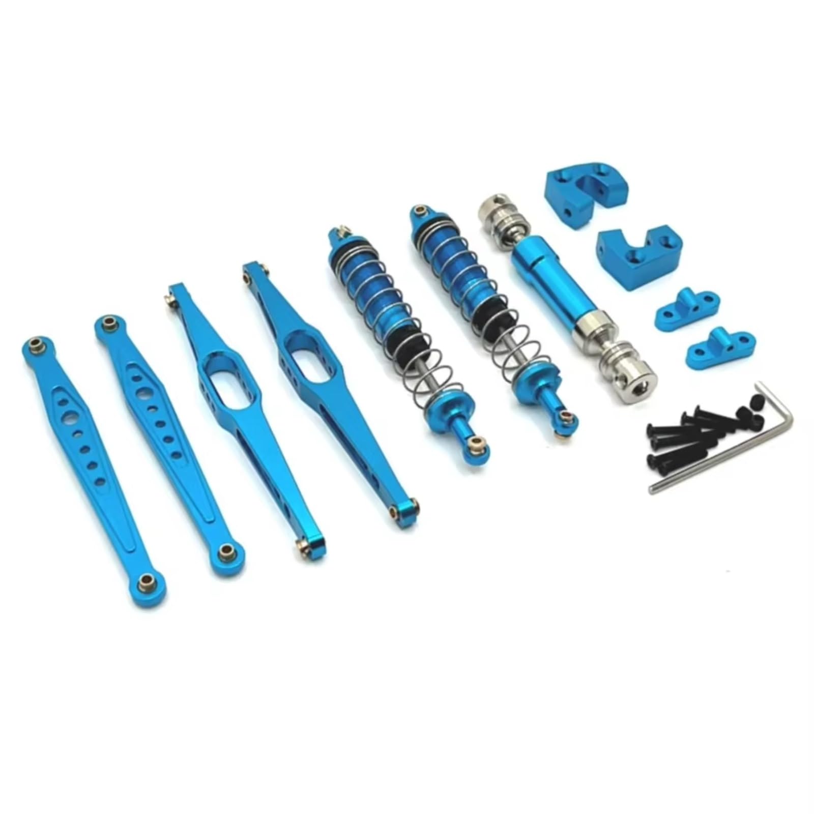 TOQPCZA RC Autoteile Für Wltoys 124006 12423 12427 12428 12429 1/12 Metall Upgrade Teile Kit Antriebswelle Stoßdämpfer Längslenker RC Auto Zubehör(Blue) von TOQPCZA
