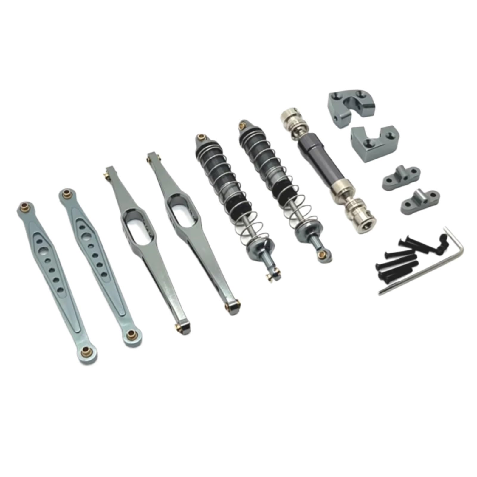 TOQPCZA RC Autoteile Für Wltoys 124006 12423 12427 12428 12429 1/12 Metall Upgrade Teile Kit Antriebswelle Stoßdämpfer Längslenker RC Auto Zubehör(Gray) von TOQPCZA
