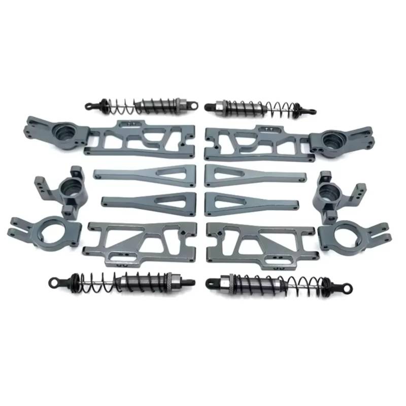 TOQPCZA RC Autoteile Für Wltoys 12402a 1/12 4WD 2,4G Metall 9 Stücke RC Auto Upgrade Teile Fernbedienung Auto Ersatz Zubehör(Gray) von TOQPCZA