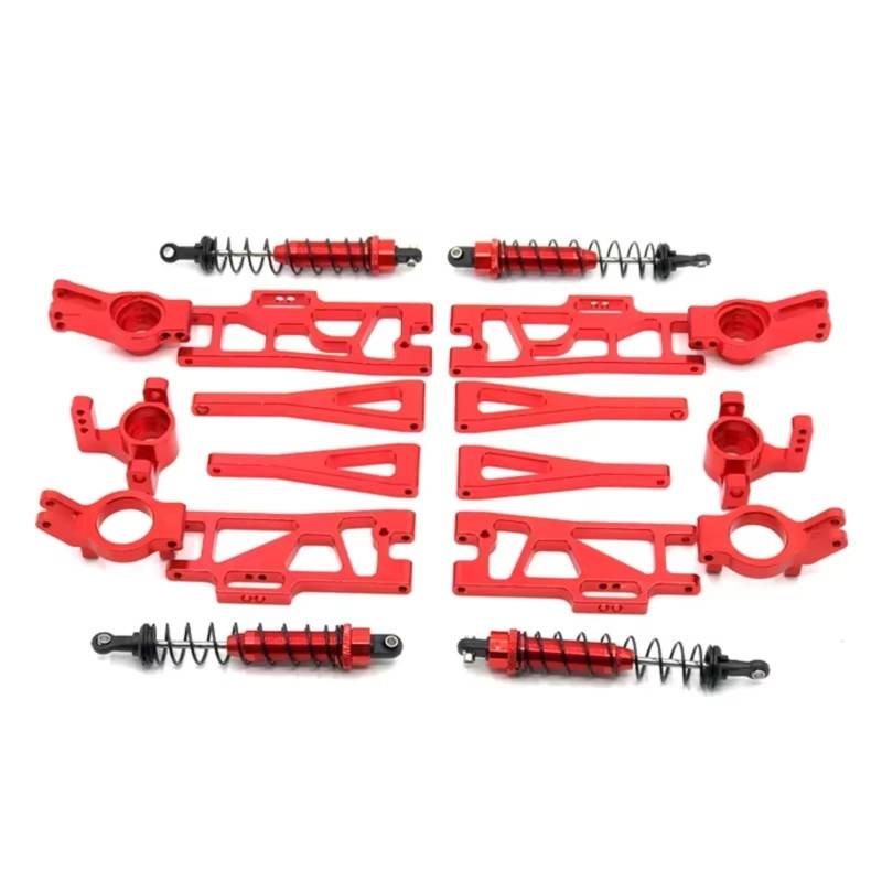 TOQPCZA RC Autoteile Für Wltoys 12402a 1/12 4WD 2,4G Metall 9 Stücke RC Auto Upgrade Teile Fernbedienung Auto Ersatz Zubehör(Red) von TOQPCZA