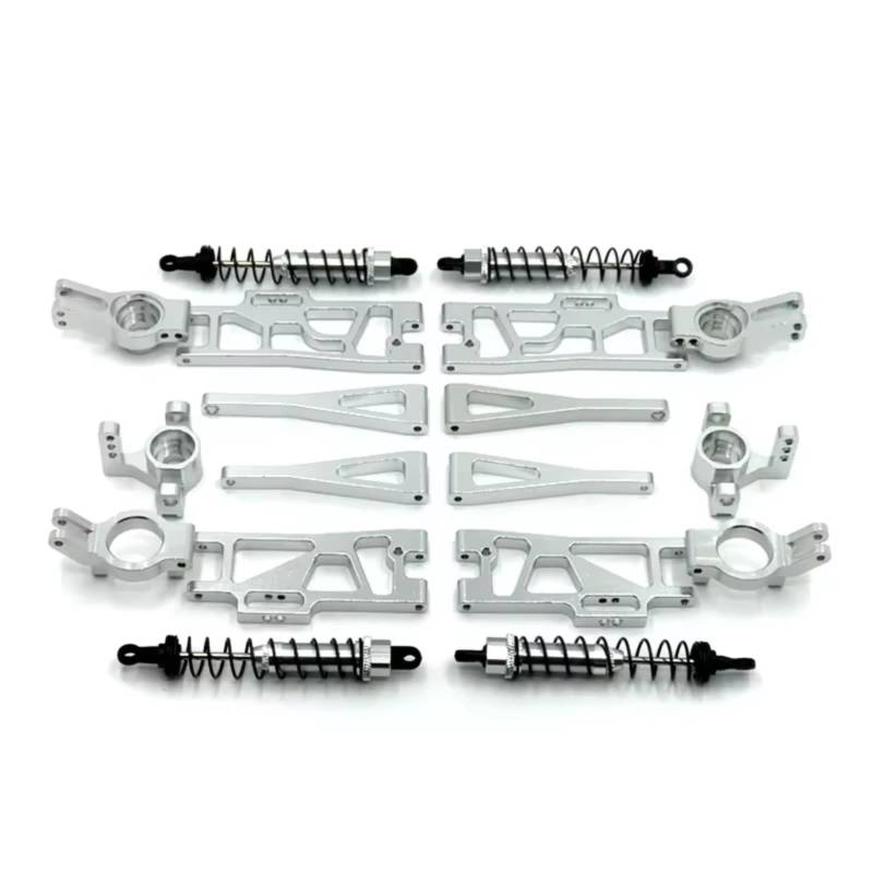 TOQPCZA RC Autoteile Für Wltoys 12402a 1/12 4WD 2,4G Metall 9 Stücke RC Auto Upgrade Teile Fernbedienung Auto Ersatz Zubehör(Silver) von TOQPCZA