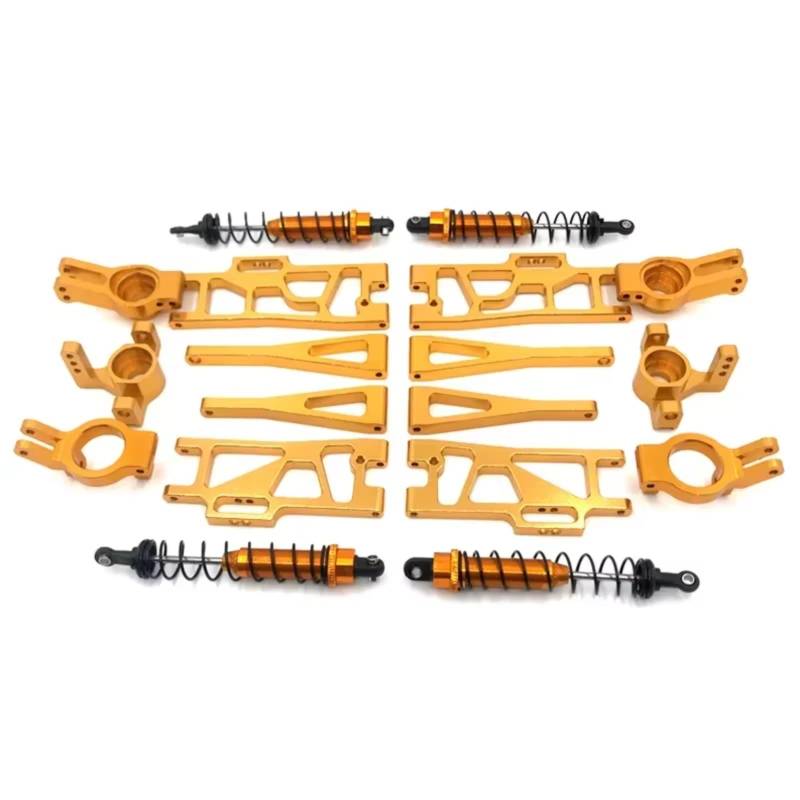TOQPCZA RC Autoteile Für Wltoys 12402a 1/12 4WD 2,4G Metall 9 Stücke RC Auto Upgrade Teile Fernbedienung Auto Ersatz Zubehör(Yellow) von TOQPCZA