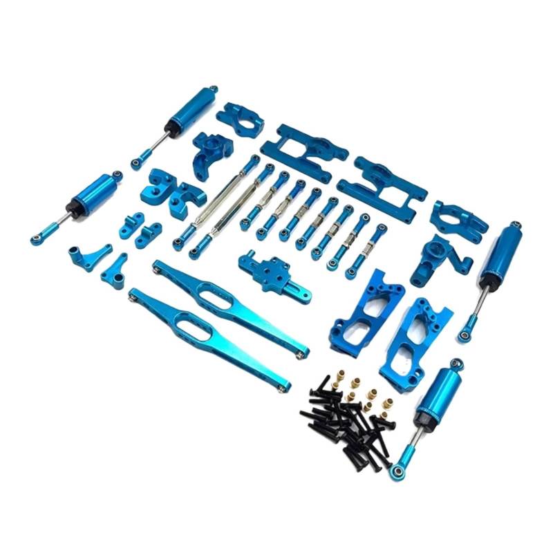 TOQPCZA RC Autoteile Für Wltoys 12427 12428 12423 Für FY01 02 03 Fernbedienung Auto Upgrade Zubehör Metall Upgrade 12 Stück Set Teile(Blue) von TOQPCZA