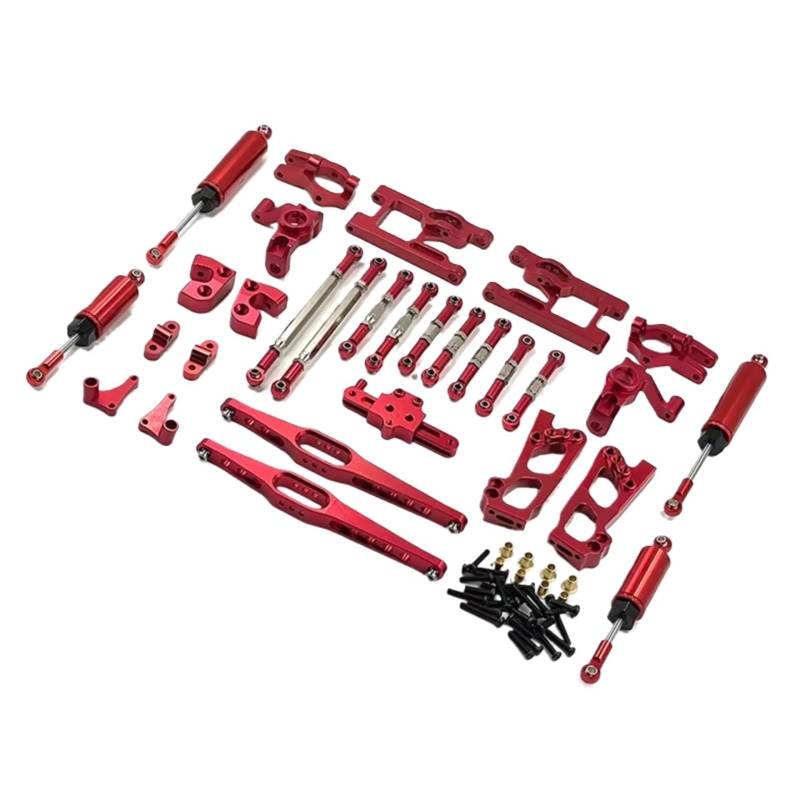 TOQPCZA RC Autoteile Für Wltoys 12427 12428 12423 Für FY01 02 03 Fernbedienung Auto Upgrade Zubehör Metall Upgrade 12 Stück Set Teile(Red) von TOQPCZA