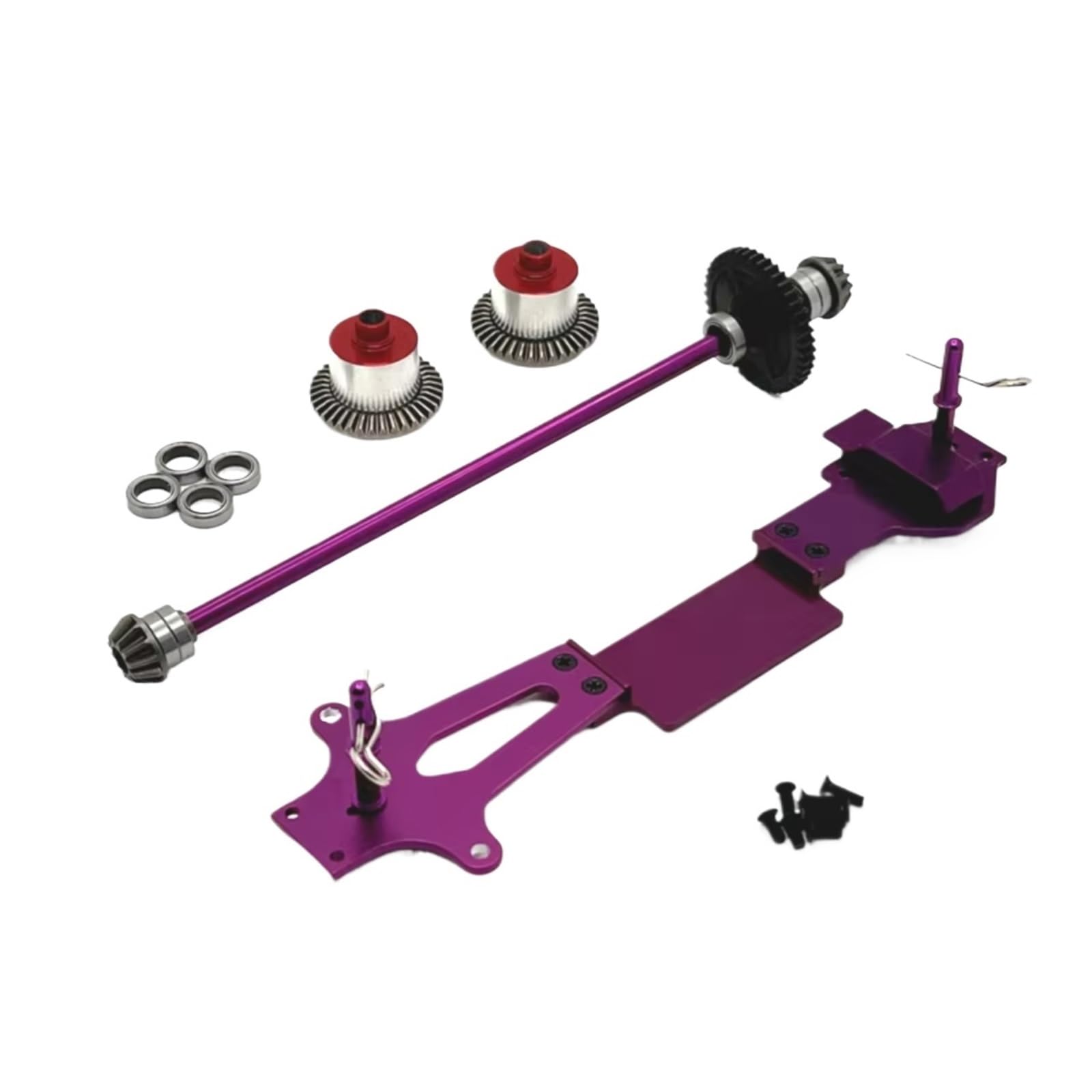 TOQPCZA RC Autoteile Für Wltoys 144001 144010 144016 144018 Für RIaarIo 1/14 Metall Zweite Boden Bord Differential Zentrale Antriebswelle RC Auto Upgrade Teile(Purple) von TOQPCZA