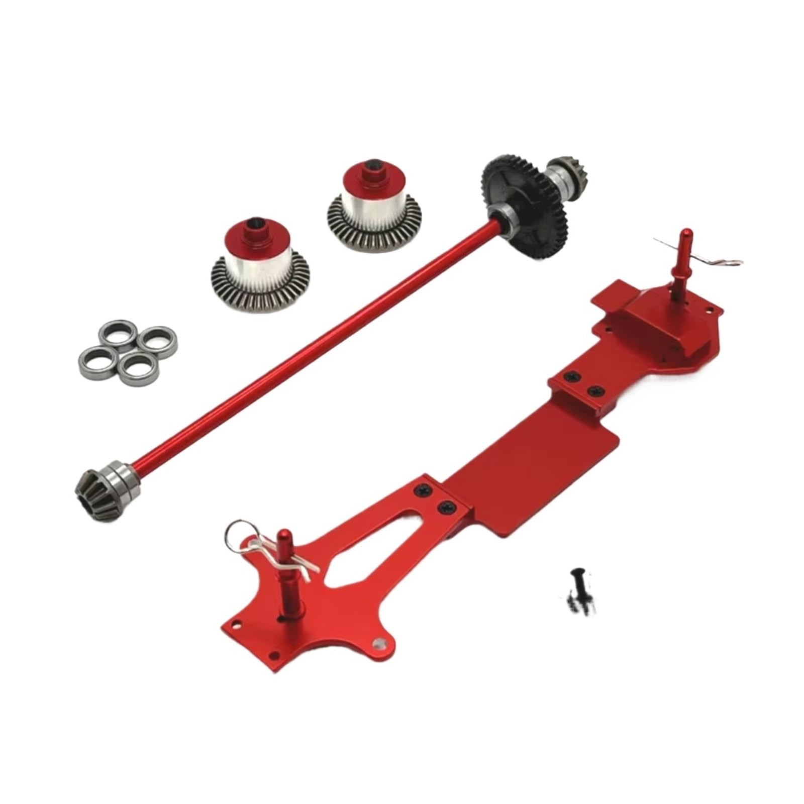 TOQPCZA RC Autoteile Für Wltoys 144001 144010 144016 144018 Für RIaarIo 1/14 Metall Zweite Boden Bord Differential Zentrale Antriebswelle RC Auto Upgrade Teile(Red) von TOQPCZA