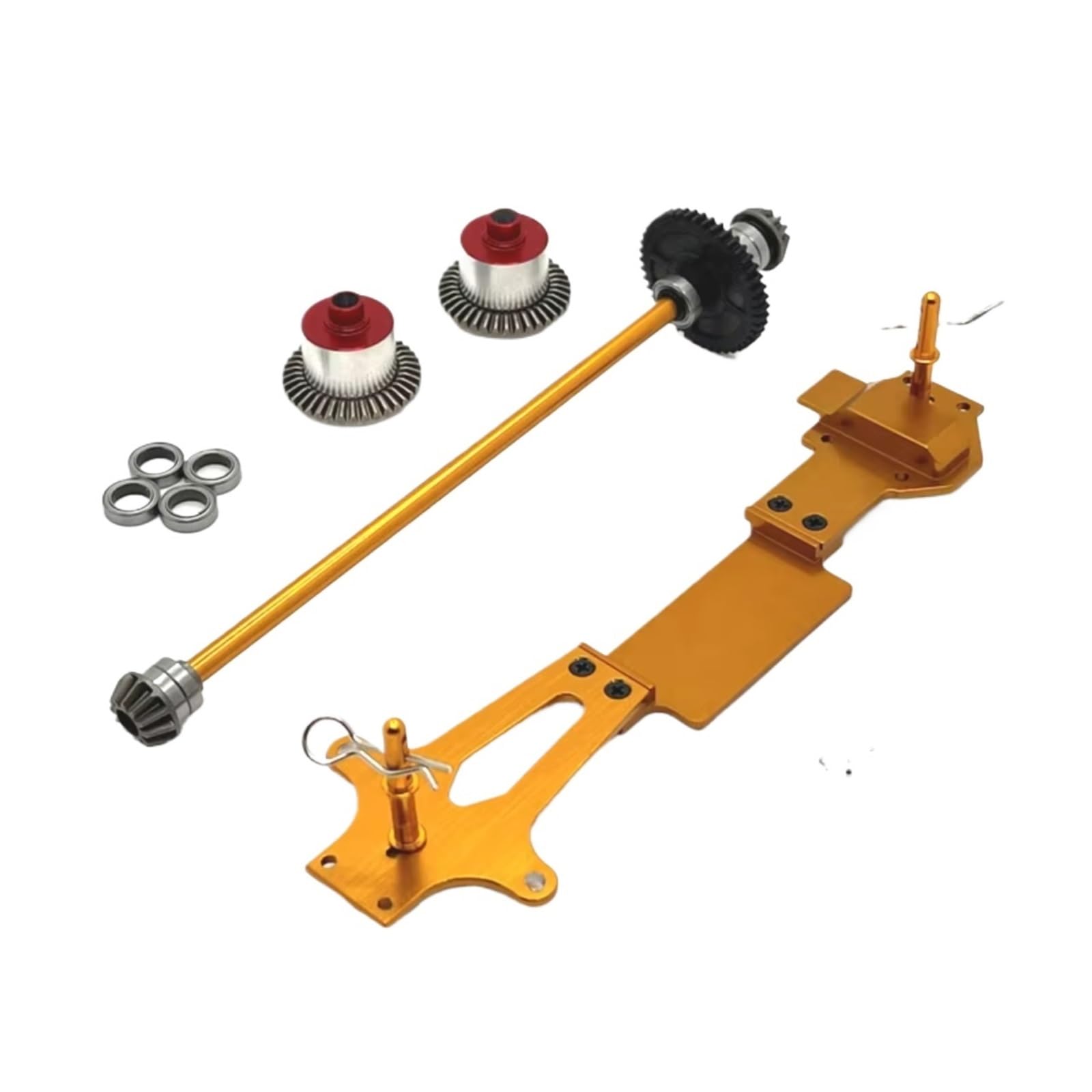 TOQPCZA RC Autoteile Für Wltoys 144001 144010 144016 144018 Für RIaarIo 1/14 Metall Zweite Boden Bord Differential Zentrale Antriebswelle RC Auto Upgrade Teile(Yellow) von TOQPCZA