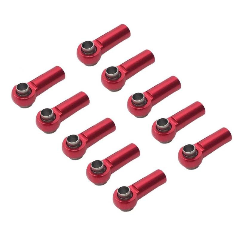 TOQPCZA RC Autoteile Für Wltoys A959 12428 144001 Für Wpl C14 C24 Für Mn D90 Für Mn99s RC Auto 10Pcs Metall M 2,5 Link Stange Spurstangenkopf Kugelgelenk Upgrades Teile(Red) von TOQPCZA