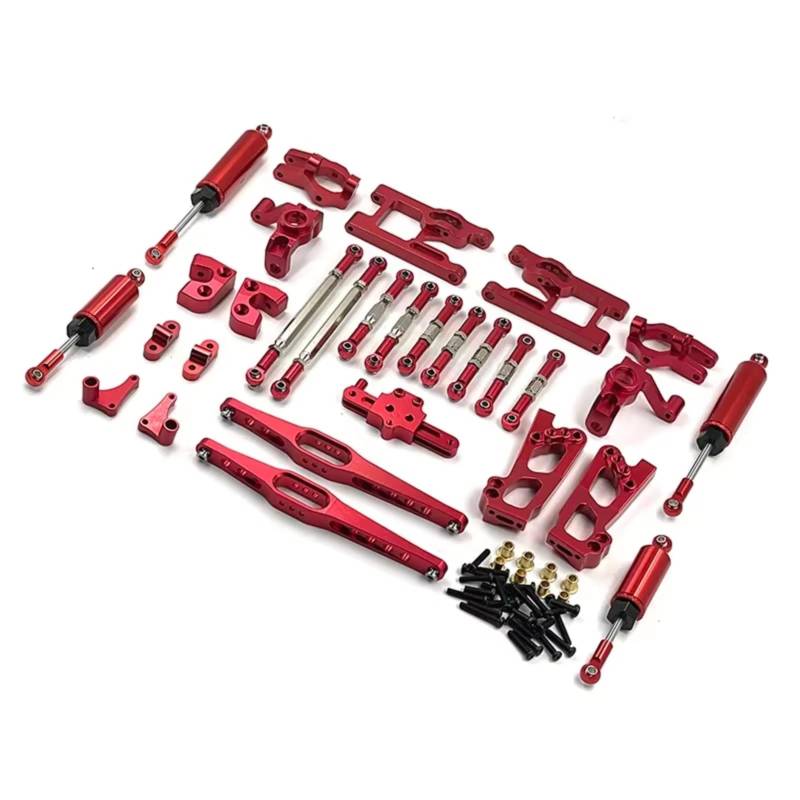 TOQPCZA RC Autoteile Für Wltoys Für 12427 12428 12423 FY01 FY02 FY03 1/12 Fernbedienung Auto Upgrade Zubehör Metall Upgrade 12 Stück Set Teile(Red) von TOQPCZA