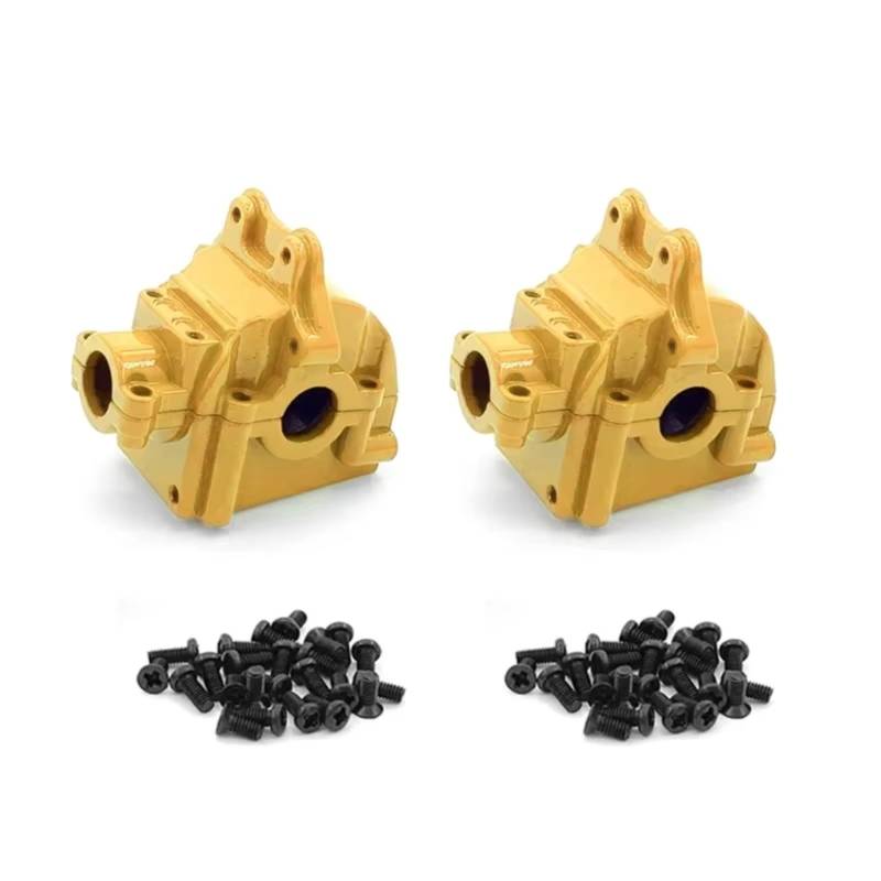 TOQPCZA RC Autoteile Für Wltoys Für 144001 144002 144010 124016 124019 Metall Getriebegehäuse Differentialgehäuse Getriebe Geeignete Upgrade-Teile(Yellow,2pcs) von TOQPCZA