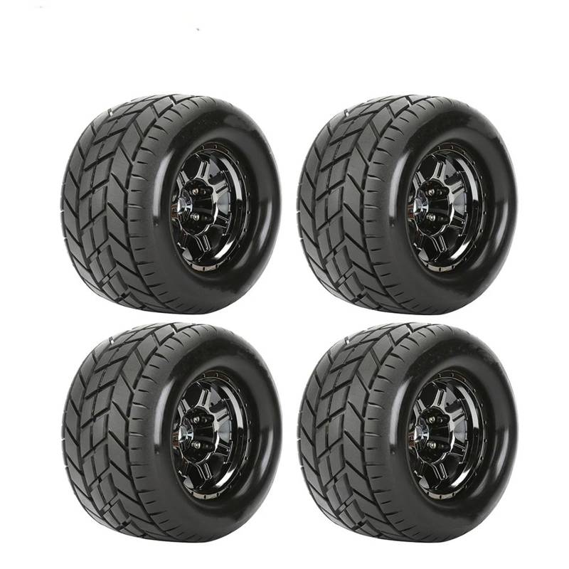 TOQPCZA RC Räder Für Louise Für L-T3320BH Für MFT Für MT-Rocket 1/8 Für Racing Drift Mountain Geländewagenreifen 4-teilig(Metallic) von TOQPCZA