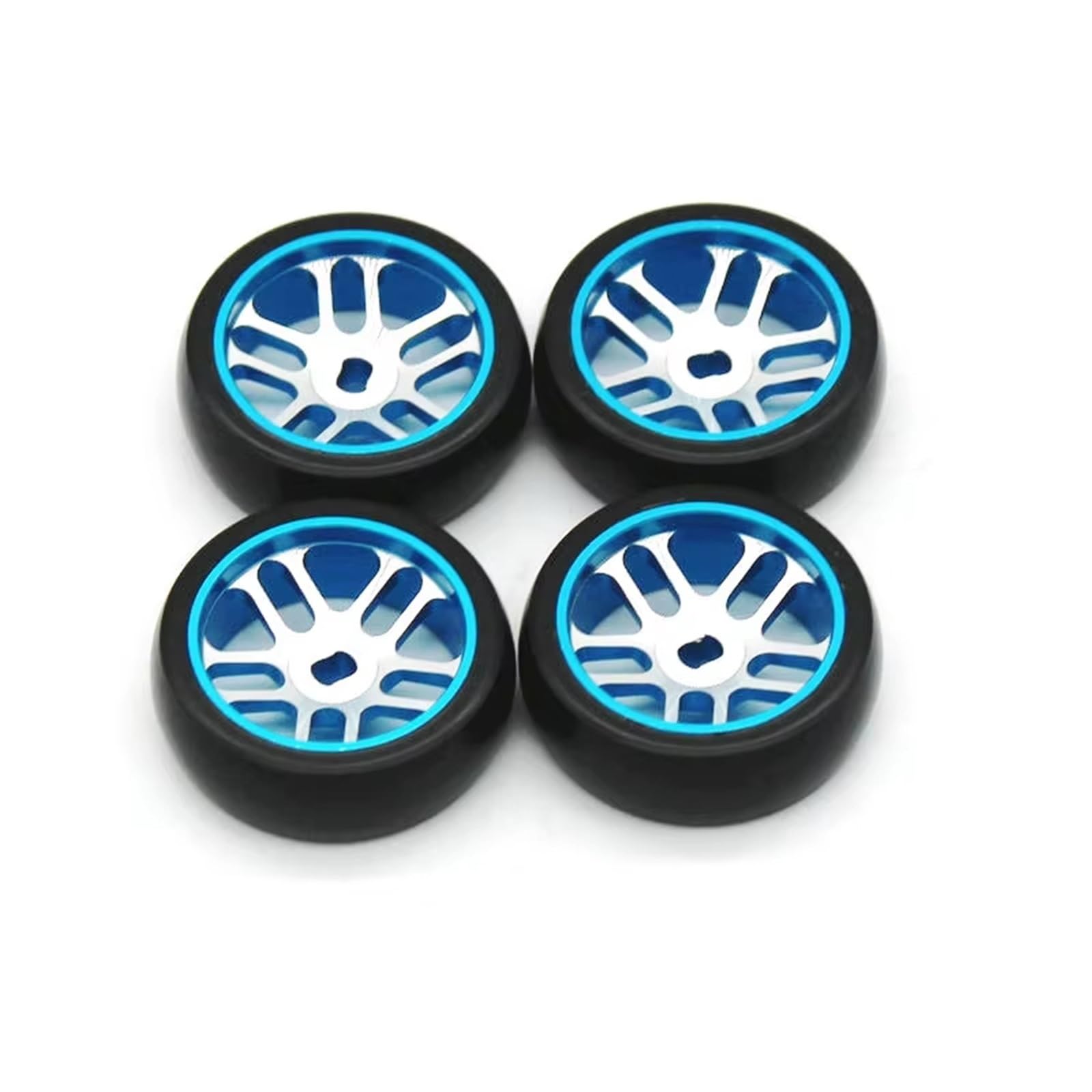TOQPCZA RC Räder Für Wltoys Für K989 Für K969 284131 284010 1/28 RC Fernbedienung Auto Zubehör Metall Hub Drift Reifen(Blue) von TOQPCZA