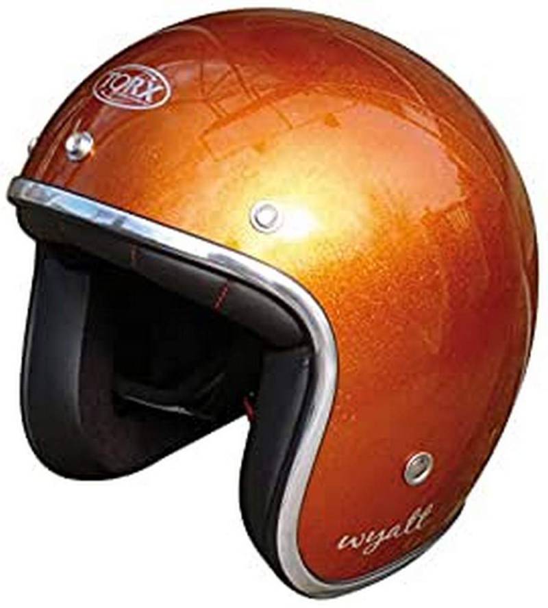 TORX Wyatt Shiny Glitter Motorradhelm, Orange, Größe XS von TORX
