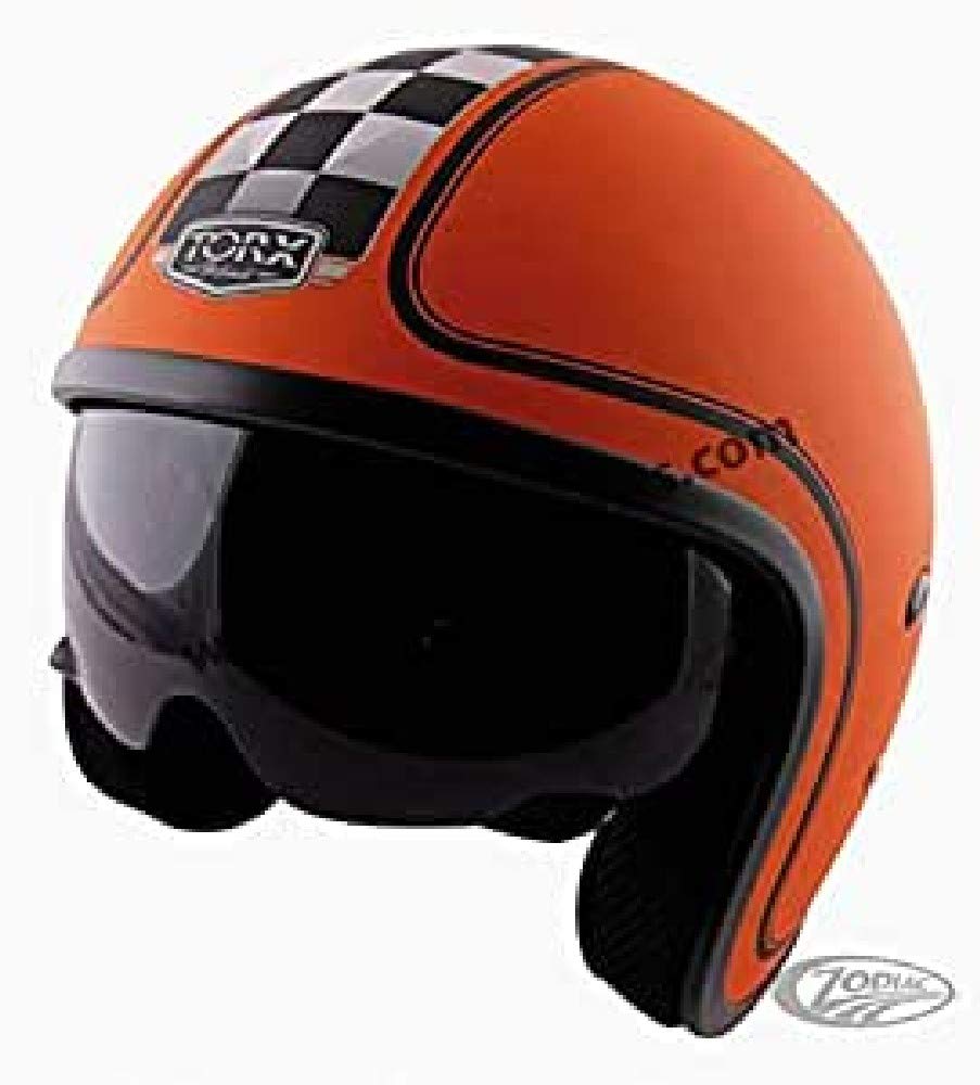TORX Motorradhelm Harry Flag Racer, Orange, matt, S von TORX