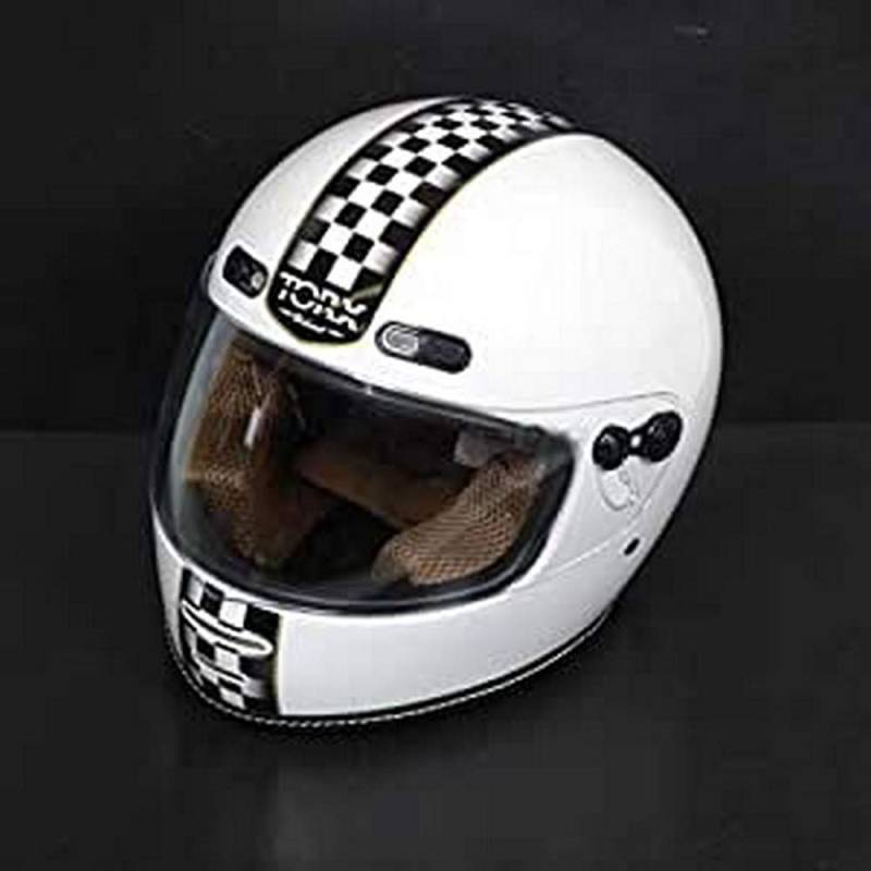 TORX Unisex Barry Legend Racer Motorradhelm, glänzend weiß, M von TORX