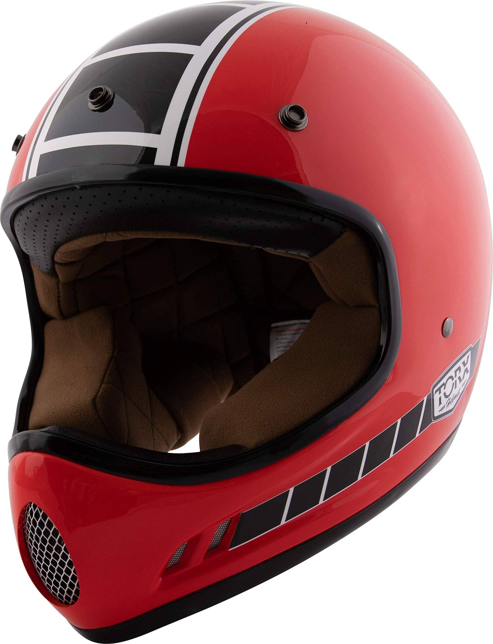 TORX Unisex Brad Legend Racer Motorradhelm, glänzend rot, S von TORX