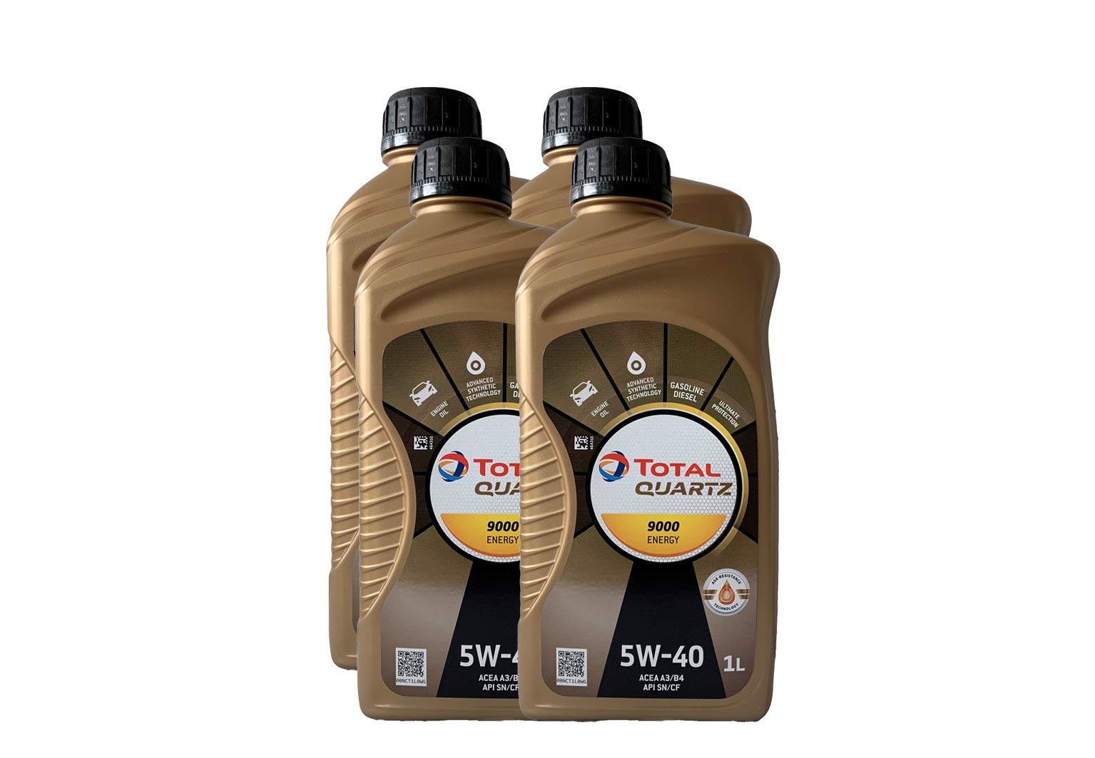 4x MOTORÖL TOTAL QUARTZ 9000 ENERGY 5W-40 1L von Total