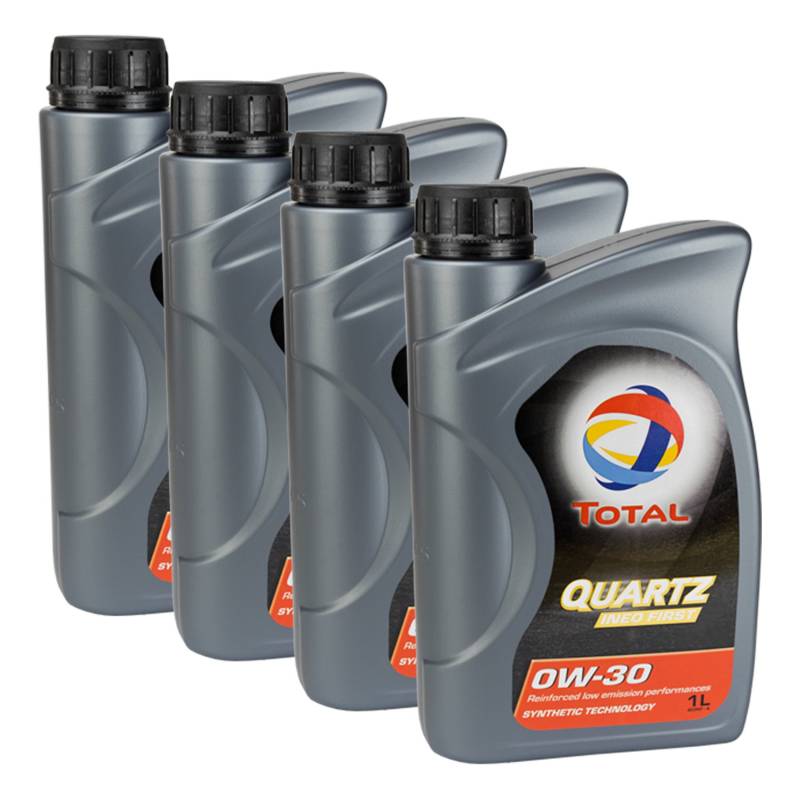 4x MOTORÖL TOTAL QUARTZ INEO FIRST 0W-30 1L von Total