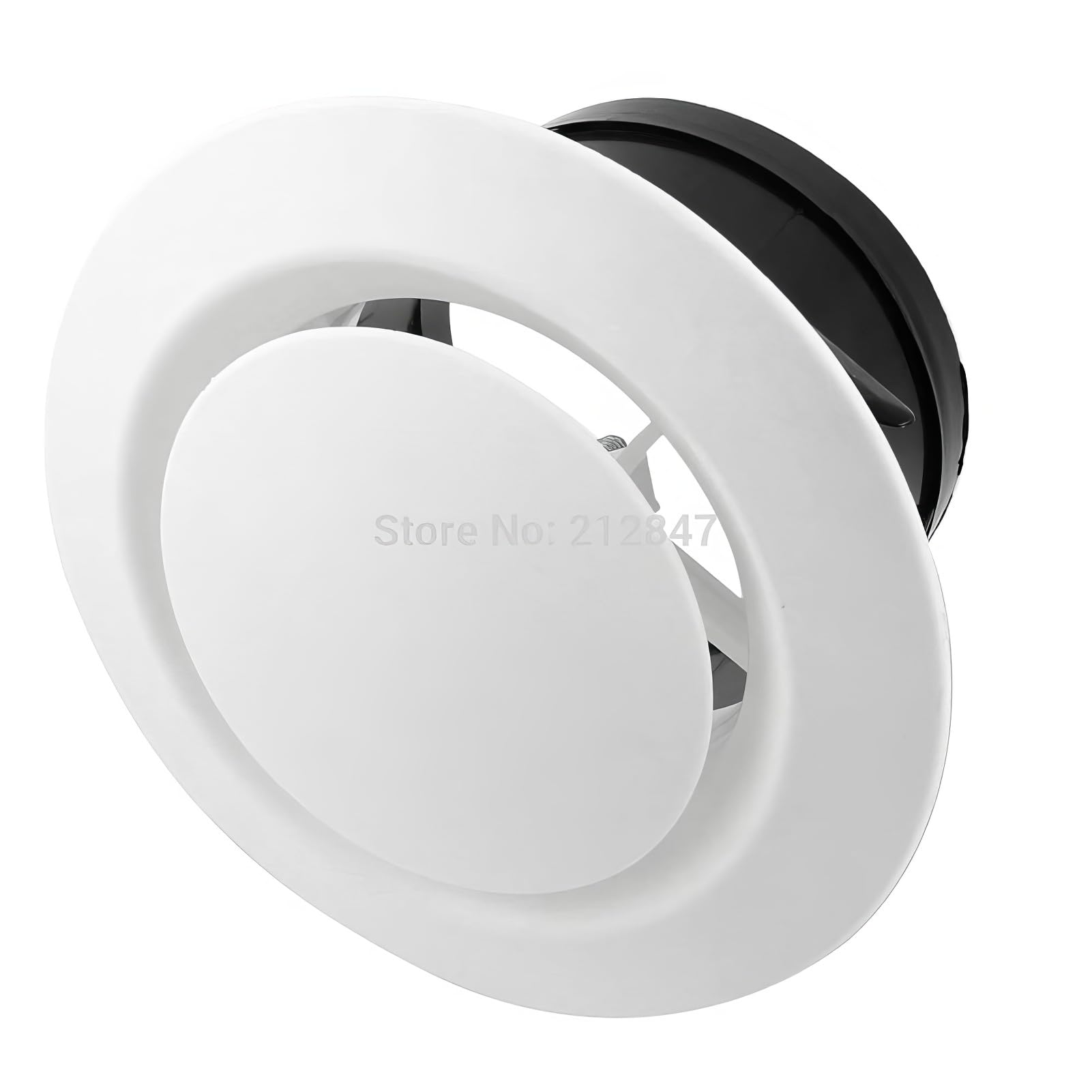 TOTMOX 125 mm weißes verstellbares rundes Lüftungsgitter aus ABS-Kunststoff von TOTMOX