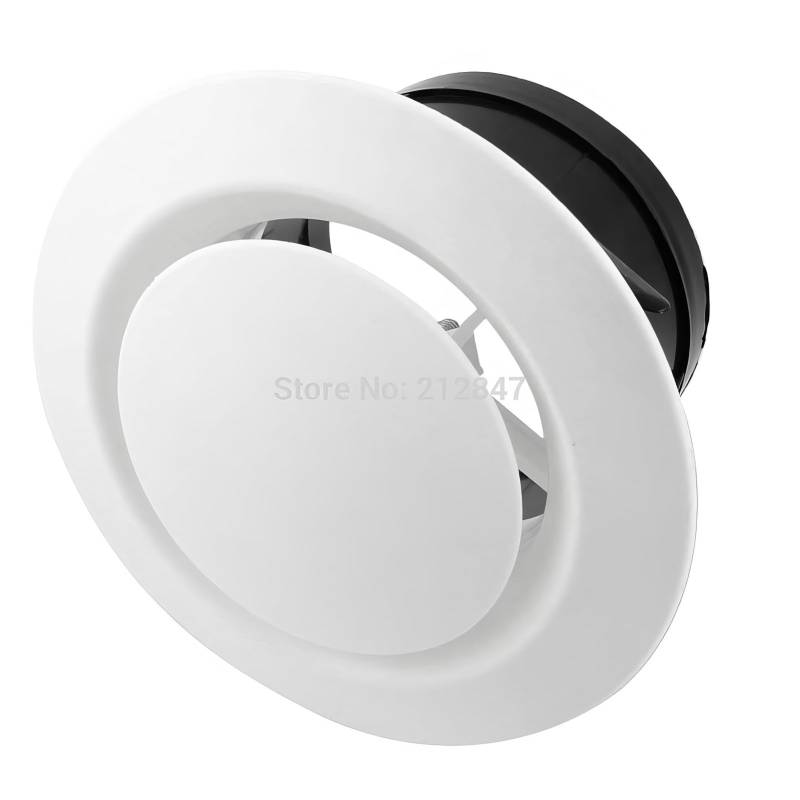 TOTMOX 125 mm weißes verstellbares rundes Lüftungsgitter aus ABS-Kunststoff von TOTMOX