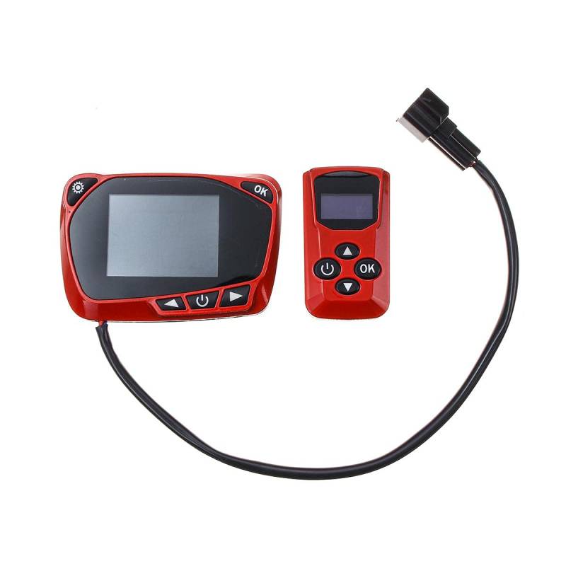 TOTMOX 12V/24V LCD Thermostat Display Schalter und Fernbedienung Kit für Auto Diesel Luft Standheizung, Rot von TOTMOX