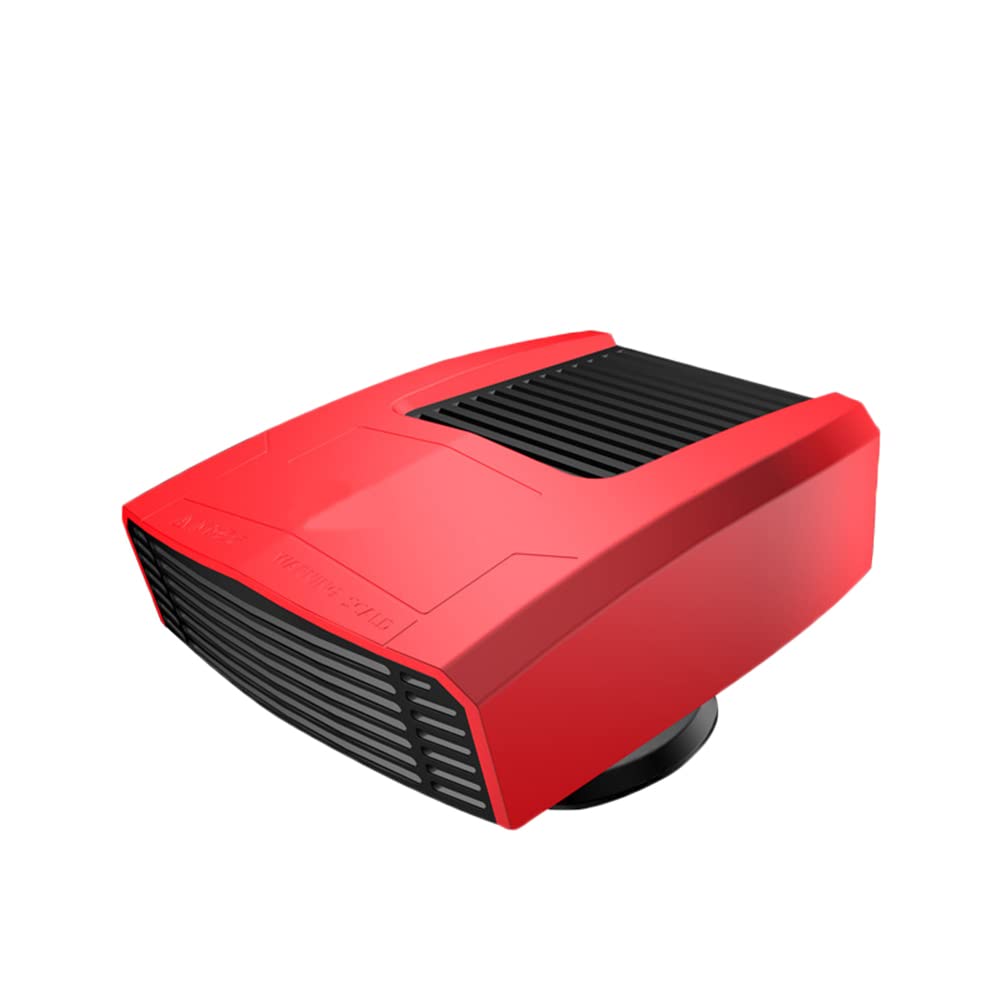 TOTMOX 12V 150W Mini-Autoheizung Rot Abtauheizung 360 Grad einstellbar zwei-in-einem Funktion Zigarettenanzünder steckbar für Auto von TOTMOX