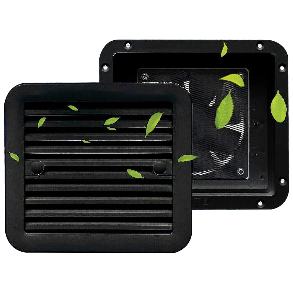 TOTMOX 12V One-Way Silent Black Cooling Fan Seitlicher Abluftventilator, Geeignet für Camper Caravan Camper Van von TOTMOX