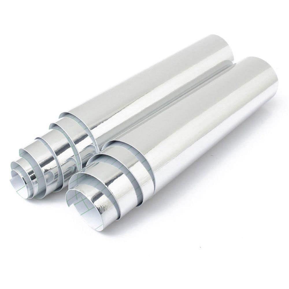 TOTMOX 20 * 152cm Silber PVC Auto Lackschutzfolien für Auto Fahrzeug Exterieur DIY Dekoration, Universal selbstklebende Auto Vinyl Wrap Aufkleber, 2er Pack TOTMOX 20 * 152cm Silber PVC Auto Lackschutzfolien für Auto Fahrzeug Exterieur DIY Dekoration, Universal selbstklebende Auto Vinyl Wrap Aufkleber, 2er Pack von TOTMOX