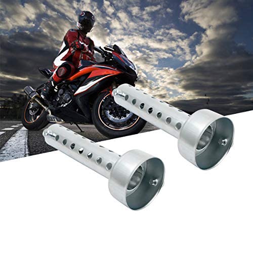 TOTMOX 2PCs Universal Motorrad Auspuff Schalldämpfer DB Killer Auspuff Schalldämpfer 48mm - Silber von TOTMOX