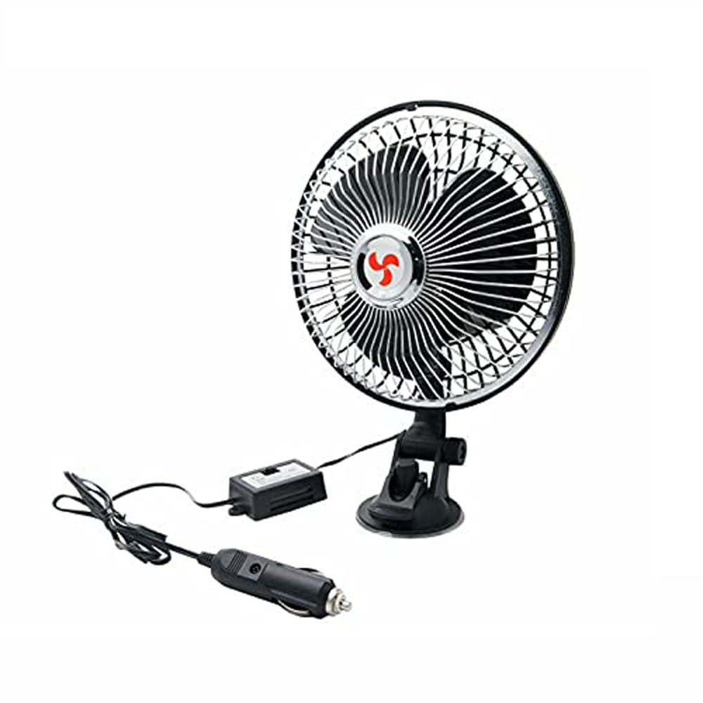 TOTMOX 6 Zoll 12/24V Saugnapf Adsorptionstyp Auto LKW 360° rotierender elektrischer Ventilator von TOTMOX